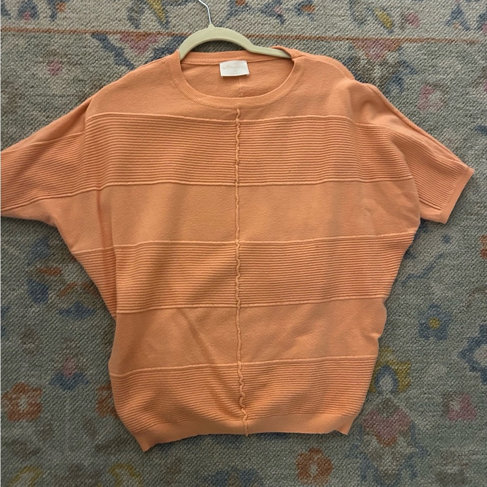 Orange Short Sleeve Knit Top